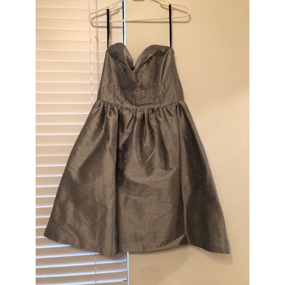 Grey/Silver Strapless Sweetheart Dress